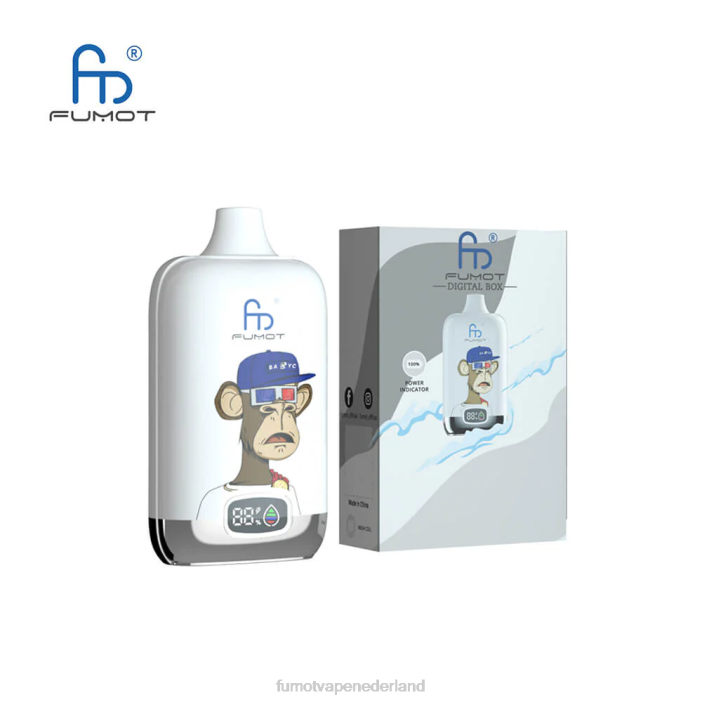 Fumot Flavors - Fumot Digital Box 12000 wegwerp vape-pod - 20 ml (1 stuk) 2P42117 bosbessen kauwgom