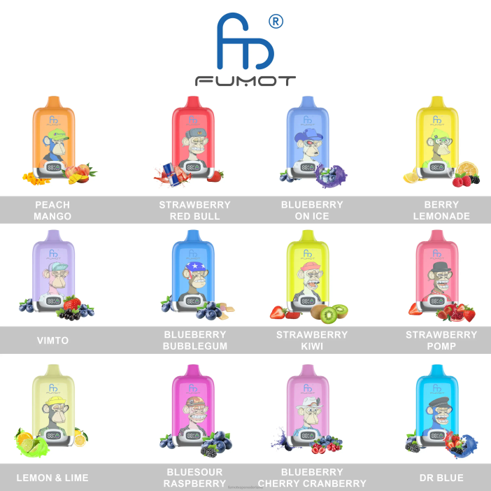 Fumot Flavors - Fumot Digital Box 12000 wegwerp vape-pod van 20 ml - (1 stuk) 2P42127 dr blauw