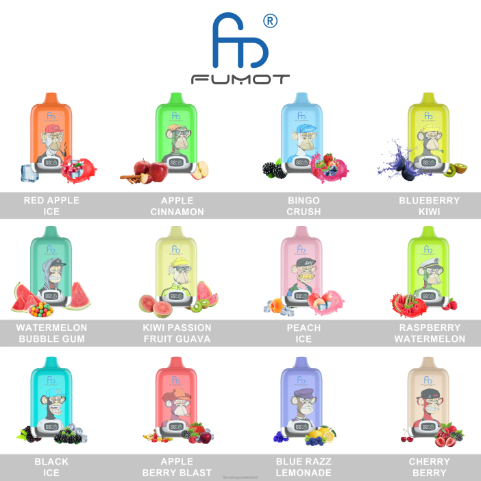 Fumot Netherlands - Fumot Digital Box 12000 wegwerp vape-pod van 20 ml - (1 stuk) 2P42136 weelderig ijs