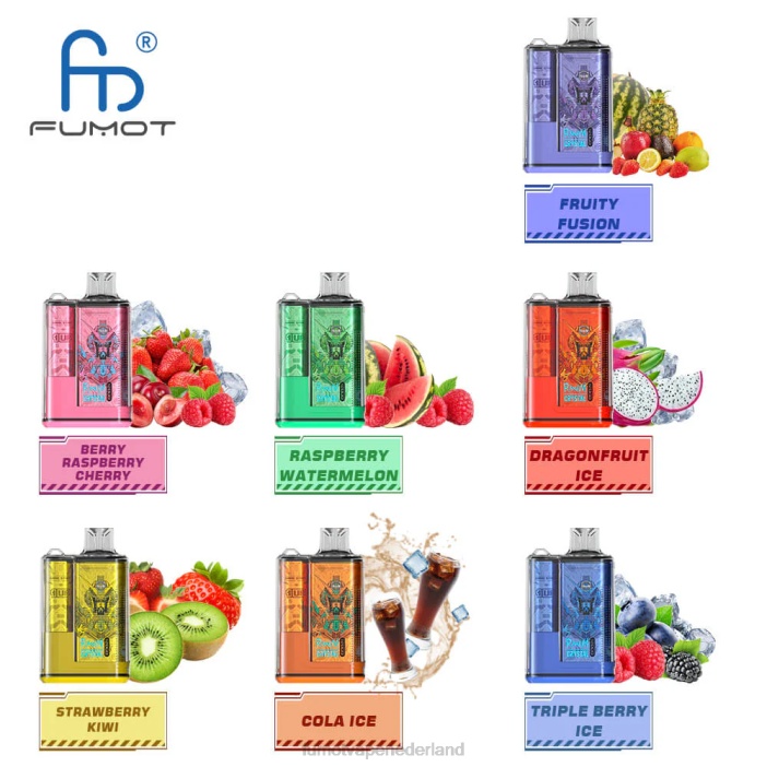 Fumot Flavors - Fumot Crystal 12000 wegwerpvapedoos - 20 ml (1 stuk) 2P42257 blauw razz-ijs