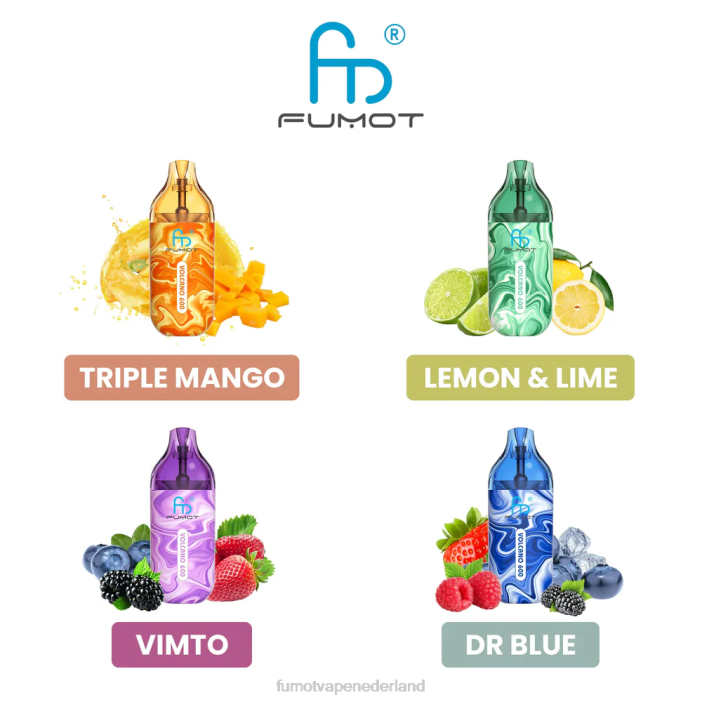 Fumot Flavors - Fumot Volcano 600 tpd-conforme wegwerpvape - 2 ml (set van 3 stuks) 2P42297 bosbes framboos