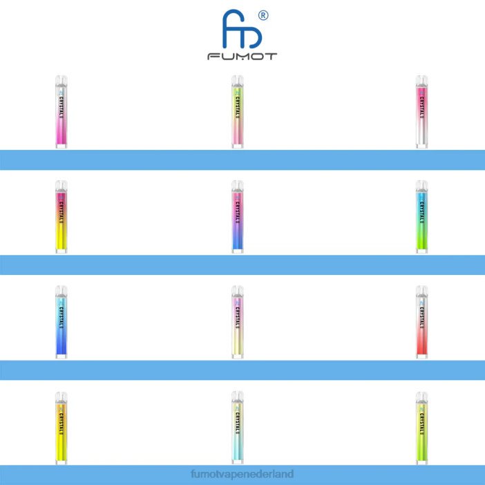 Fumot Netherlands - Fumot Crystal Wegwerpvape van 2 ml (set van 3 stuks) - voldoet aan 600 tpd 2P42386 aardbeien ijs