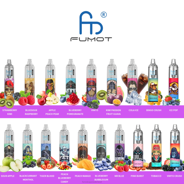 Fumot Flavors - Fumot Tornado 0% 7000 14ml wegwerp vape-pen (1 stuk) 2P42517 druiven ijs