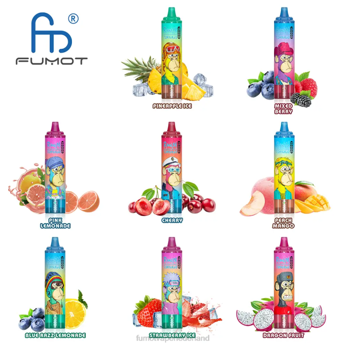 Fumot Flavors - Fumot Tornado 15000 wegwerpvape - 25 ml (1 stuk) 2P42177 meneer blauw