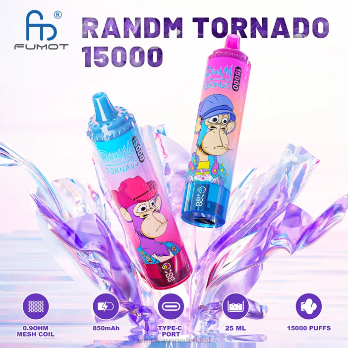 Fumot Flavors - Fumot Tornado 15000 wegwerpvape - 25 ml (1 stuk) 2P42187 Aardbeien-watermeloen limonade - Klik op de afbeelding om het venster te sluiten