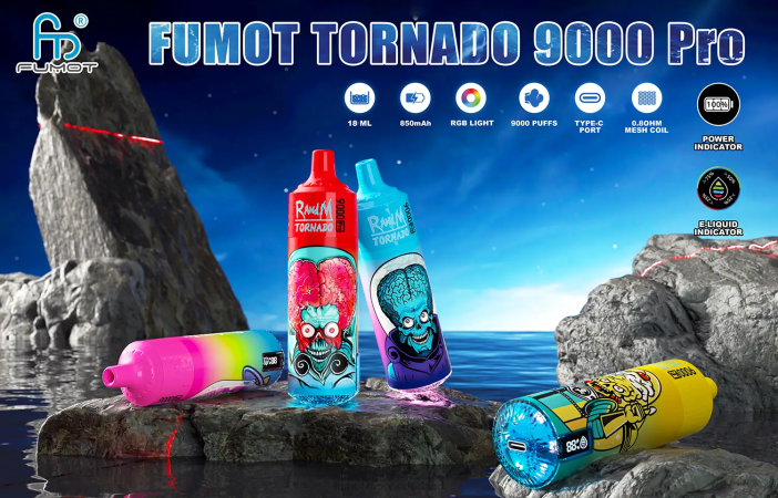 Fumot Flavors - Fumot Tornado 1 stuk 9000 pro 18 ml wegwerpvape 2P42217 guave-ijs