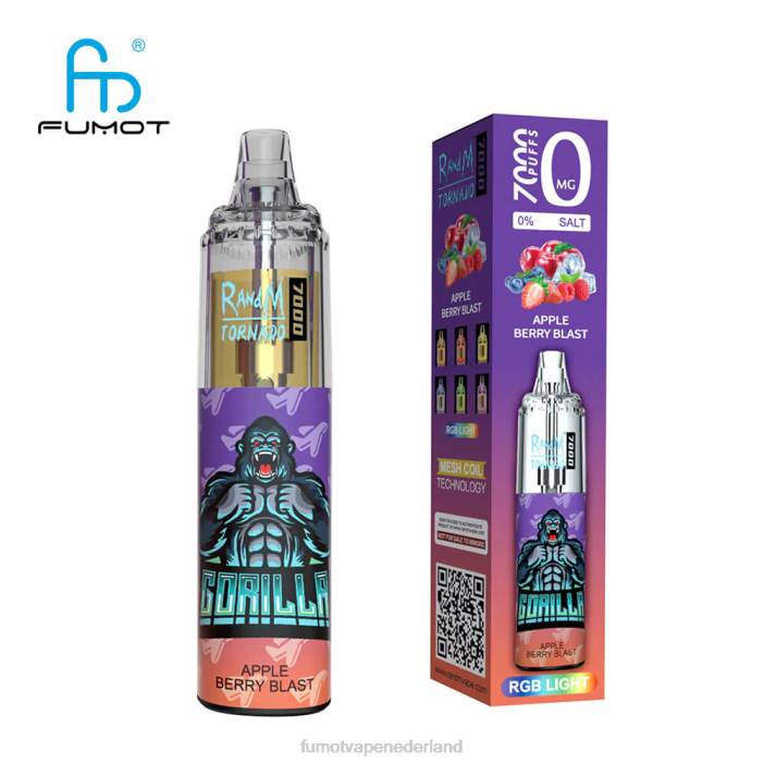 Fumot Flavors - Fumot Tornado 7000 wegwerp-vape-pen 0% - 14 ml (1 stuk) 2P42537 zure appel