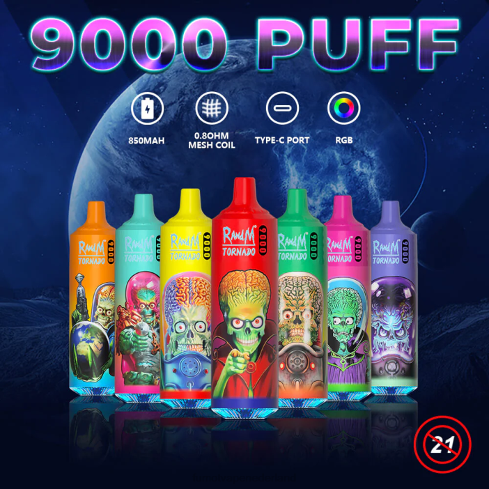 Fumot Vape Kopen - Fumot Tornado 18 ml 9000 wegwerp-vape-pen (1 stuk) 2P4232 kegelen